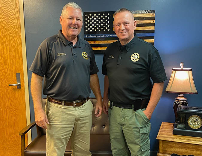 L-R: Sheriff Kris Coody, of Bleckley County, in Georgia, and White County Sheriff Steve Page